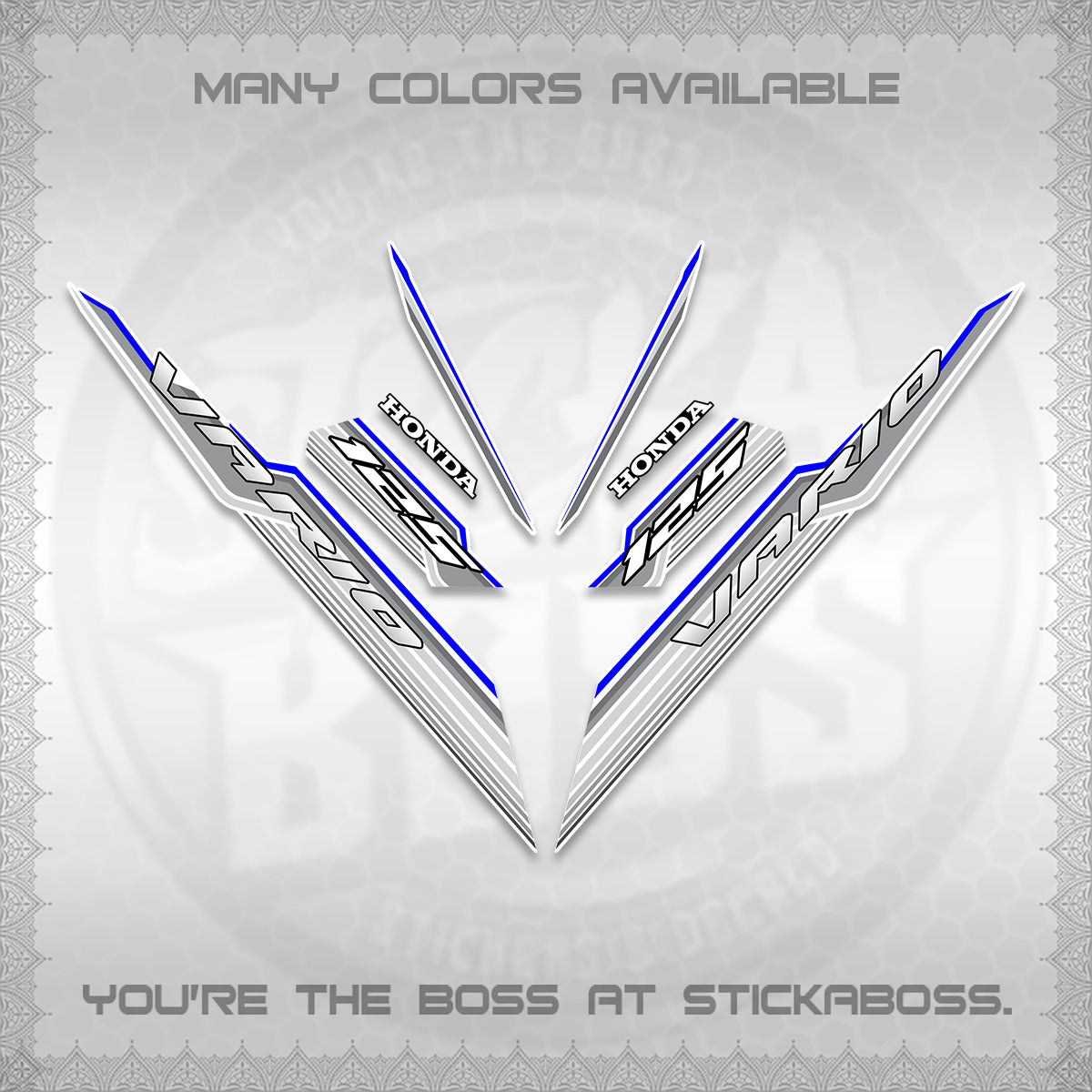 CLICK 125 V3 INDO FOR WHITE DECALS (2024 SV 07-A2 STYLE) STICKER KITS By STICKABOSS