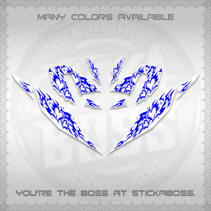 CLICK 125 V4 FOR WHITE DECALS (2026 TRIBAL HEART DESIGN) STICKER KITS BY STICKABOSS