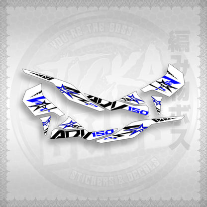 STICKER DECALS for ADV 150 (A150ALxOMINFOWH) By STICKABOSS (SOFIE LAMINATED WATERPROOF)