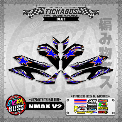 NMAX V2 STICKER DECALS ( 2025 NTN TRIBAL FIRE )【WITH FREEBIES】