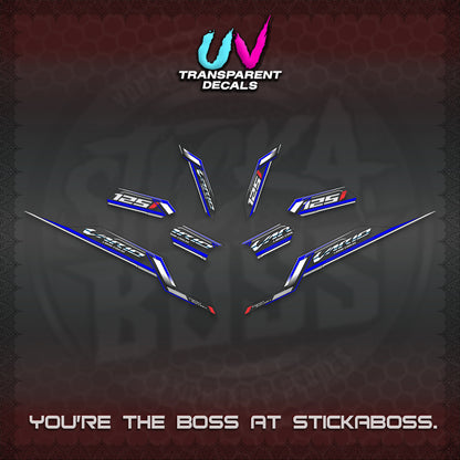 CLICK V3 VARIO STRIPING UV TRANSPARENT DECALS (2026 SPORTS RACE DESIGN) STICKER KITS BY STICKABOSS
