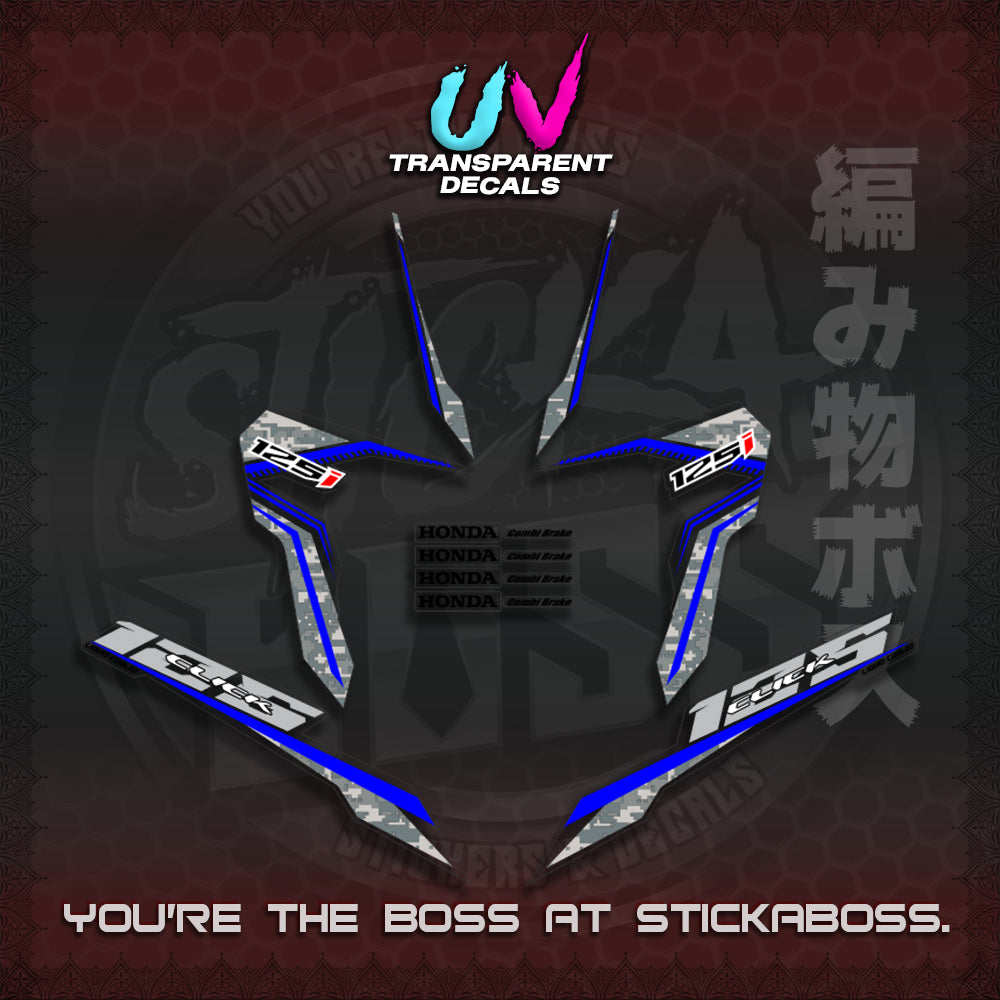 【PREMIUM UV PRINT】CLICK 125 V3 VIETNAM CONCEPT ( TRANSPARENT BARCODE STYLE ) STICKER DECALS By STICKABOSS
