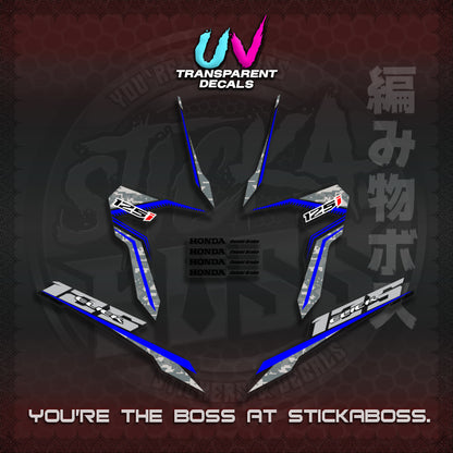 【PREMIUM UV PRINT】CLICK 125 V3 VIETNAM CONCEPT ( TRANSPARENT BARCODE STYLE ) STICKER DECALS By STICKABOSS