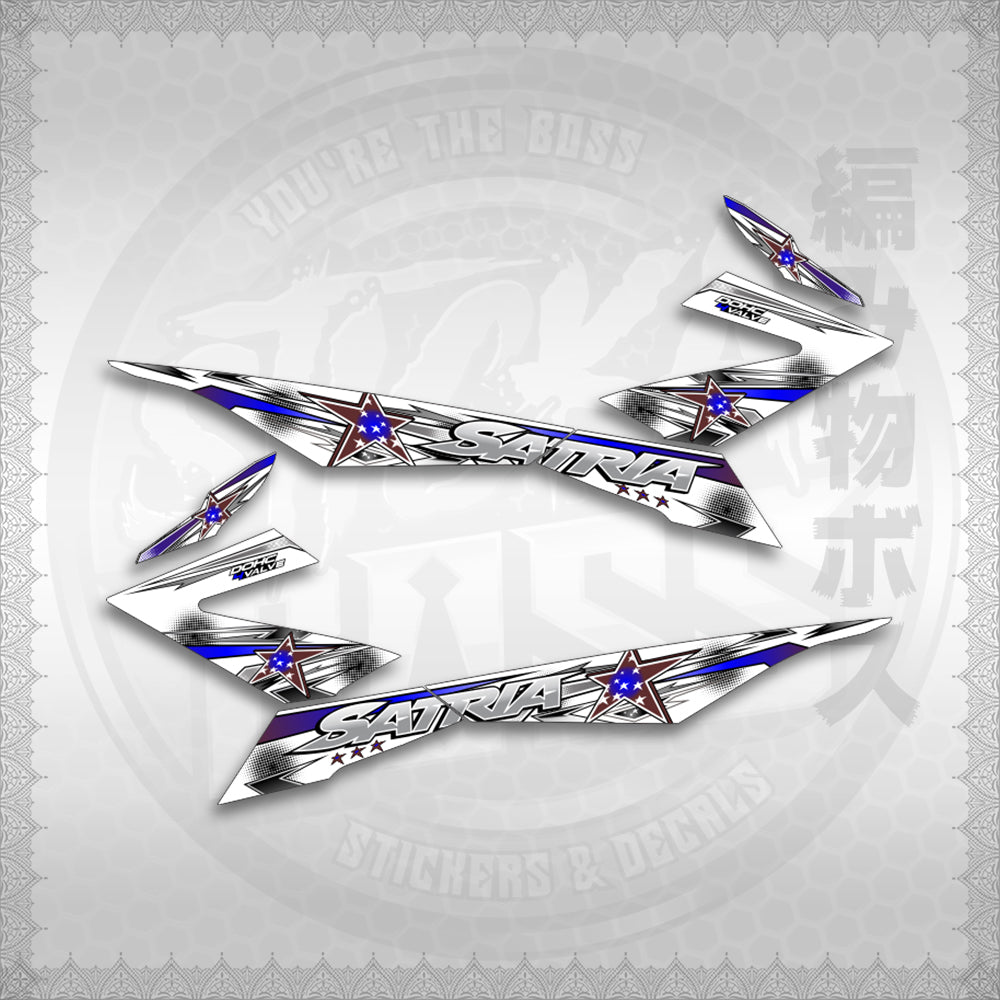 STICKER DECALS for RAIDER 150 FI FOR WHITE (RFISASTSE) By STICKABOSS (SOFIE LAMINATED WATERPROOF)