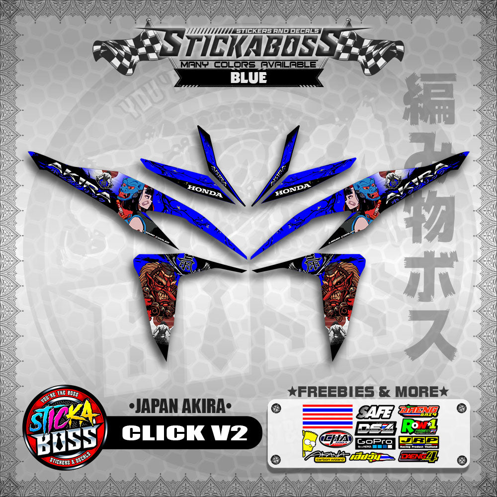 CLICK V2 STICKER DECALS ( JAPAN AKIRA )【WITH FREEBIES】