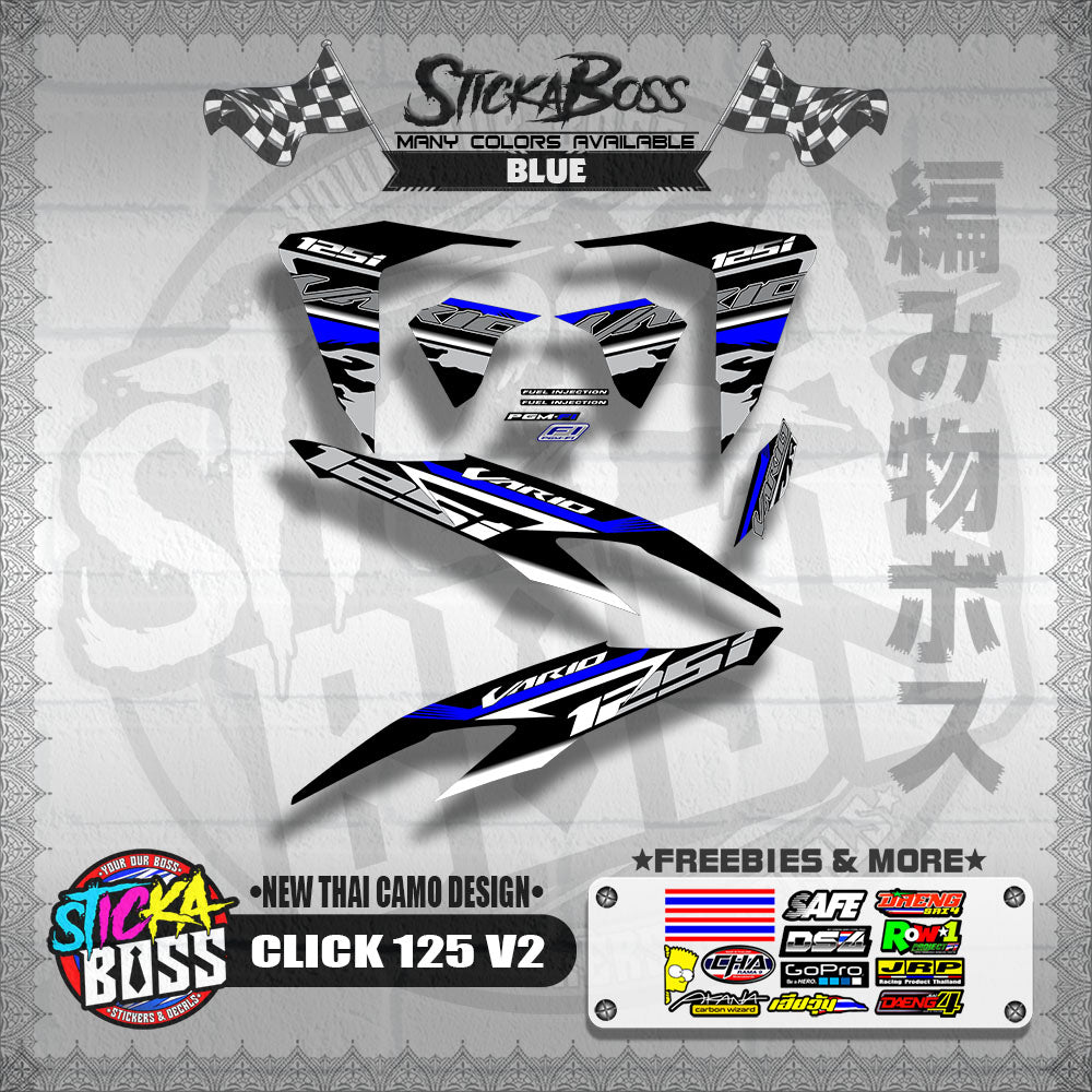 CLICK 125 V2 DECALS ( NEW THAI CAMO DESIGN )【WITH FREEBIES】
