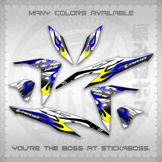 CLICK 125 V2 MALAY CONCEPT ( FOR WHITE TRIBAL X FIRE CUSTOM ) STICKER DECALS By STICKABOSS