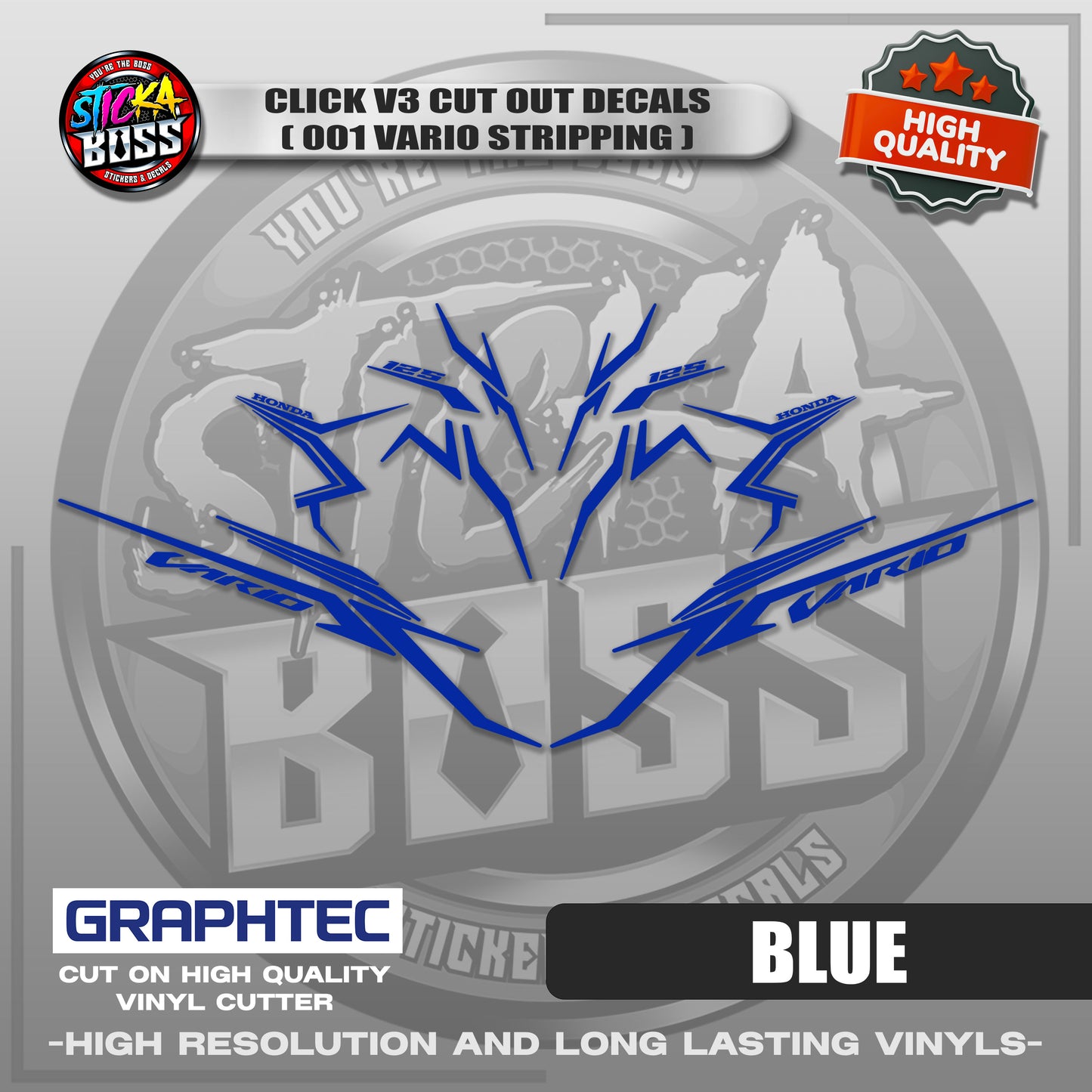 CLICK V3 CUT OUT DECALS ( 2025 VARIO STRIPPING 001 ) | VINYL WATERPROOF CUT-OUT STICKER DECALS