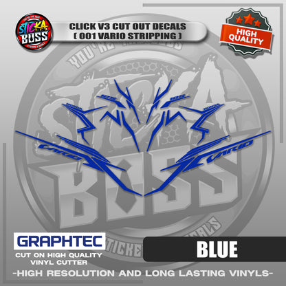 CLICK V3 CUT OUT DECALS ( 2025 VARIO STRIPPING 001 ) | VINYL WATERPROOF CUT-OUT STICKER DECALS