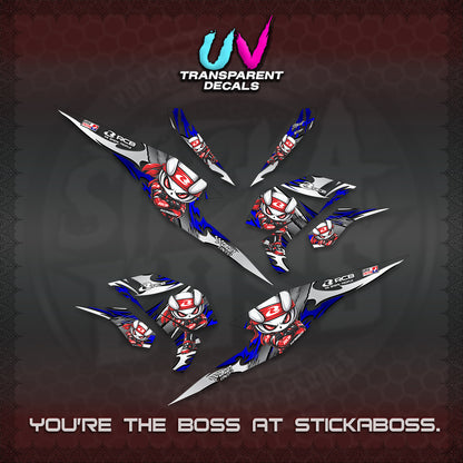 BEAT FI V3 UV TRANSPARENT DECALS (2026 NEW RCB 2.0 DESIGN) STICKER KITS BY STICKABOSS