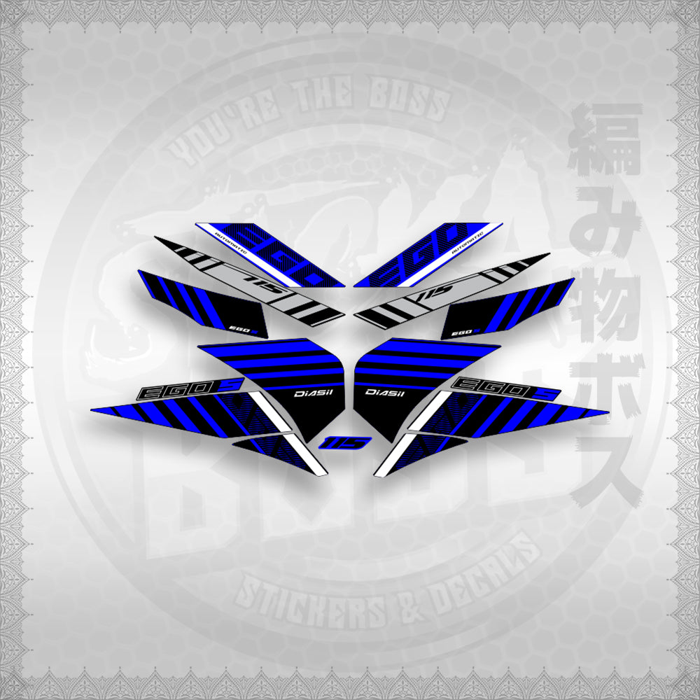 STICKER DECALS for MIO SOUL 115 CARB (MSICEGSBA) By STICKABOSS (SOFIE LAMINATED WATERPROOF)
