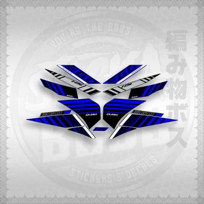 STICKER DECALS for MIO SOUL 115 CARB (MSICEGSBA) By STICKABOSS (SOFIE LAMINATED WATERPROOF)