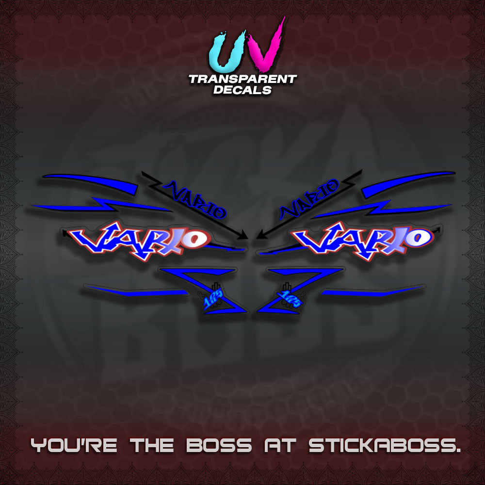 CLICK V2 INDO/MALAY UV TRANSPARENT VARIO DECALS (GRAFITY VARIO MOTIF)STICKER DECALS By STICKABOSS