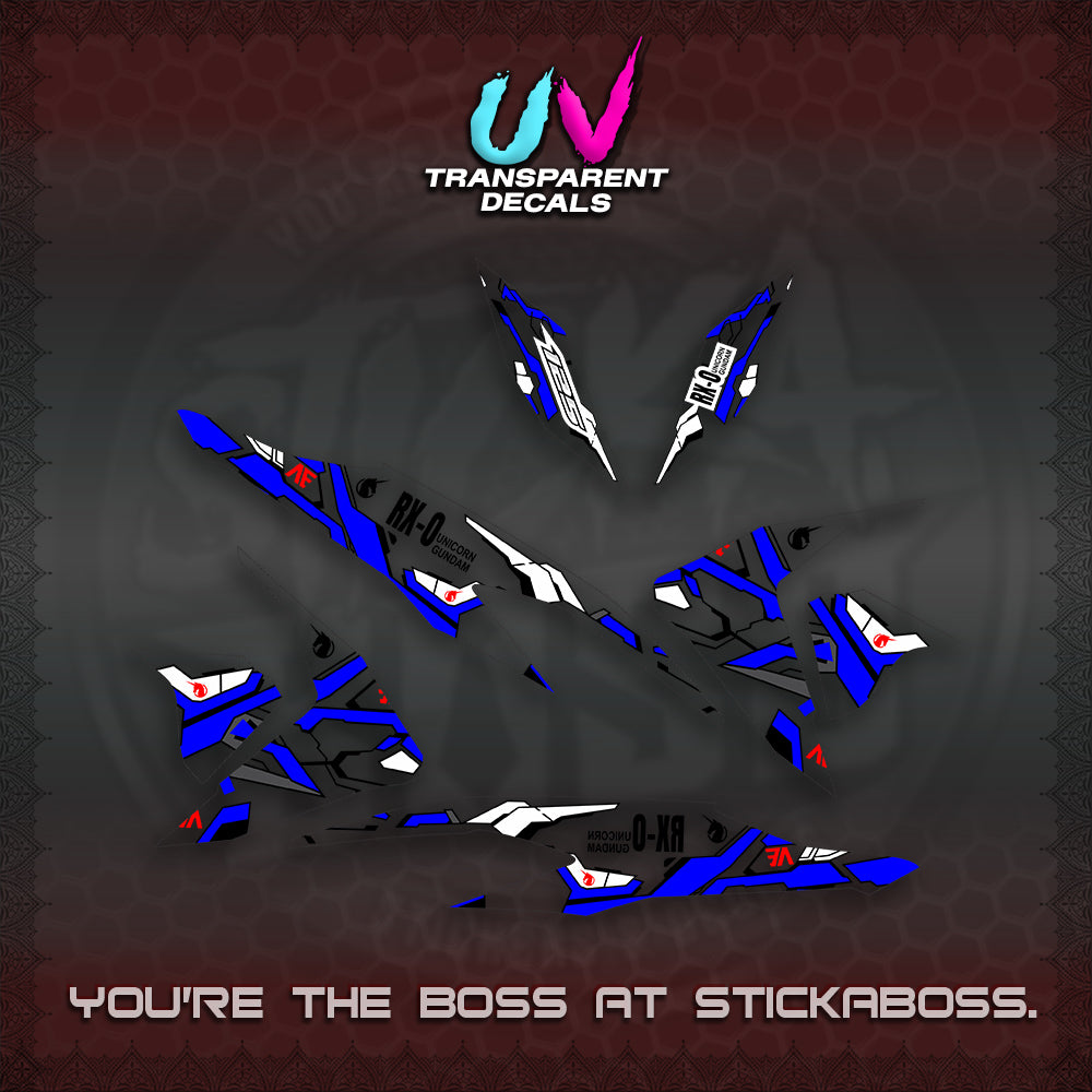 CLICK V2 UV TRANSPARENT VARIO DECALS (RX-O UNICORN GD)STICKER DECALS By STICKABOSS