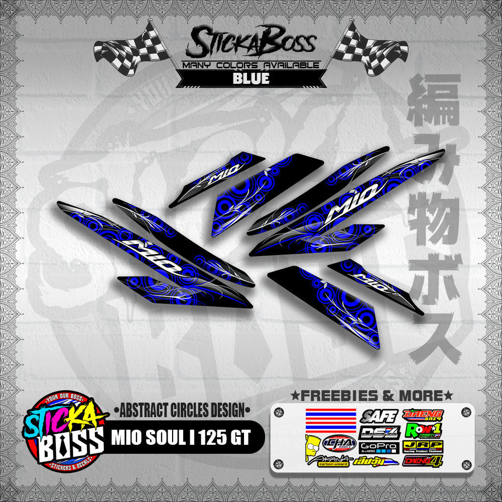 MIO SOUL I 125 GT DECALS ( ABSTRACT CIRCLES DESIGN )【WITH FREEBIES】