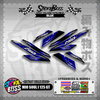 MIO SOUL I 125 GT DECALS ( ABSTRACT CIRCLES DESIGN )【WITH FREEBIES】