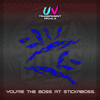 CLICK 125 V3 UV TRANSPARENT DECALS (2026 TRIBAL LIGHTNING DESIGN) STICKER KITS BY STICKABOSS