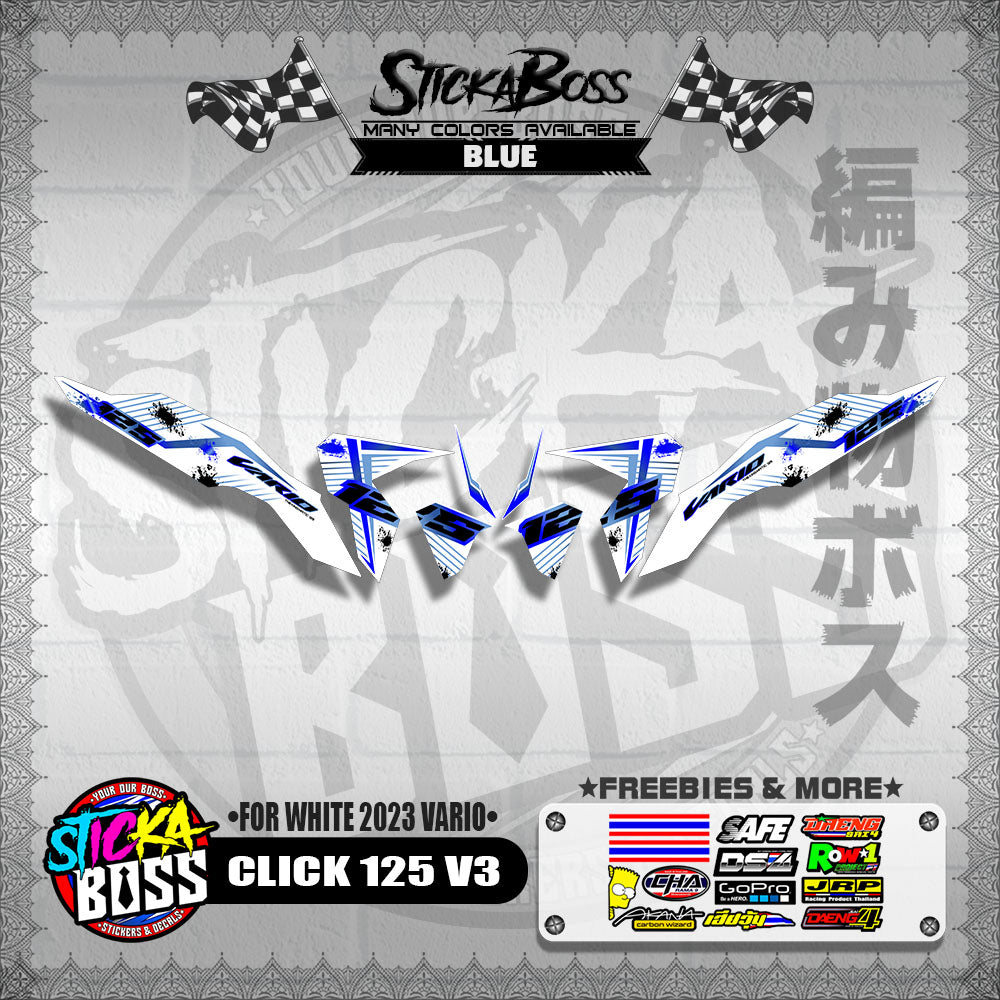 CLICK 125 V3 DECALS ( FOR WHITE 2023 VARIO )【WITH FREEBIES】