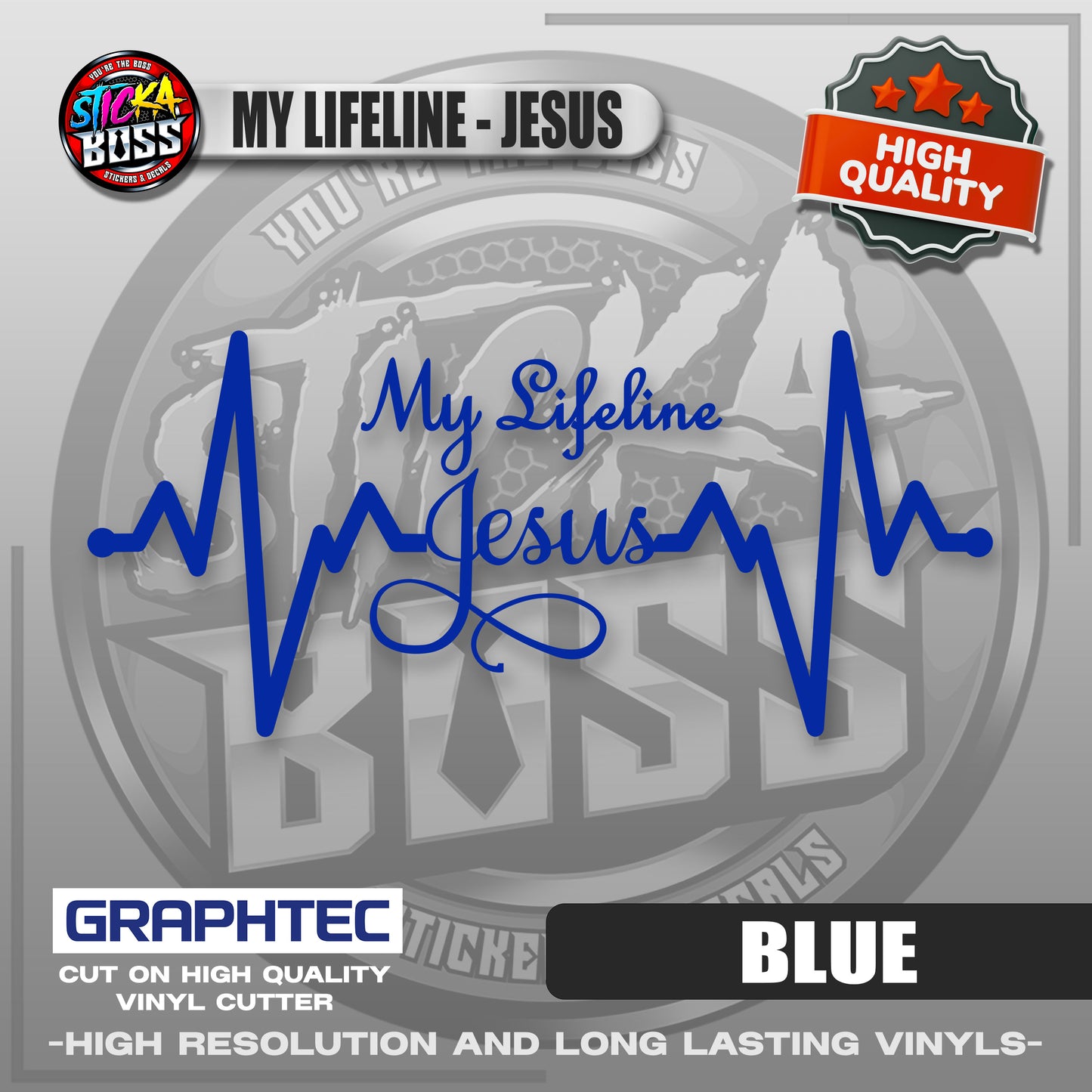 MY LIFELINE - JESUS | VINYL WATERPROOF CUT-OUT STICKER DECALS【Stickaboss】
