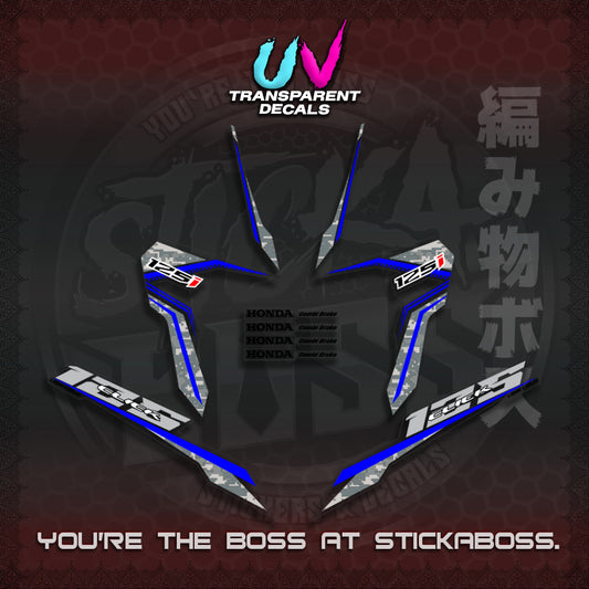 【PREMIUM UV PRINT】CLICK 125 V3 VIETNAM CONCEPT ( TRANSPARENT BARCODE STYLE ) STICKER DECALS By STICKABOSS