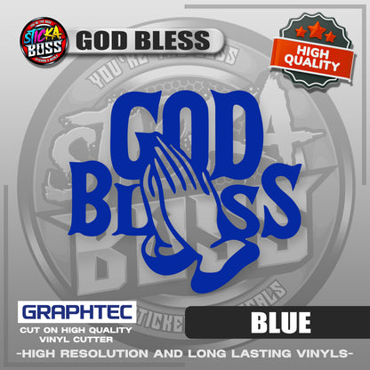 GOD BLESS | VINYL WATERPROOF CUT-OUT STICKER DECALS【Stickaboss】