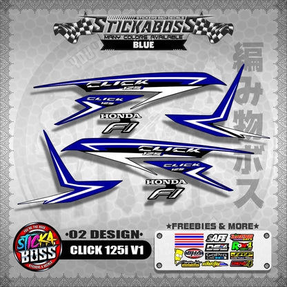 CLICK 125I V1 STOCK DECALS ( 02 DESIGN )【WITH FREEBIES】
