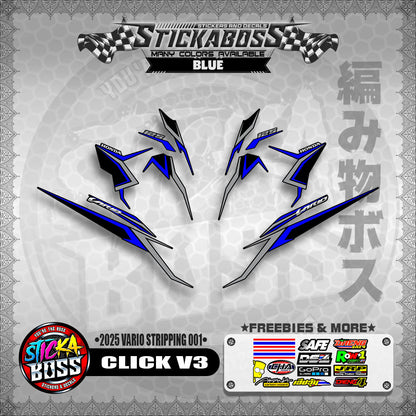 CLICK V3 STICKER DECALS ( 2025 VARIO STRIPPING 001 )【WITH FREEBIES】