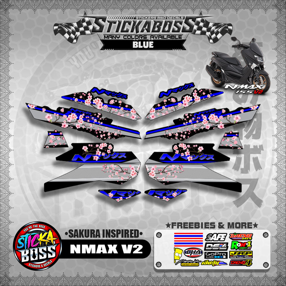 NMAX V2 STICKER DECALS ( SAKURA INSPIRED )【WITH FREEBIES】