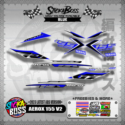 AEROX 155 V2 DECALS ( 2023 LATEST ABS VERSION ) [ PREMIUM GLOSSY LAMINATED ]【WITH FREEBIES】