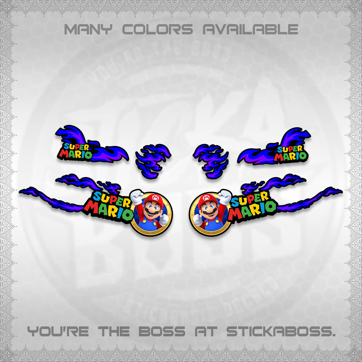 FAZZIO DECALS (FLAMES 02 SUPER-M MOTIF) STICKER KITS BY STICKABOSS