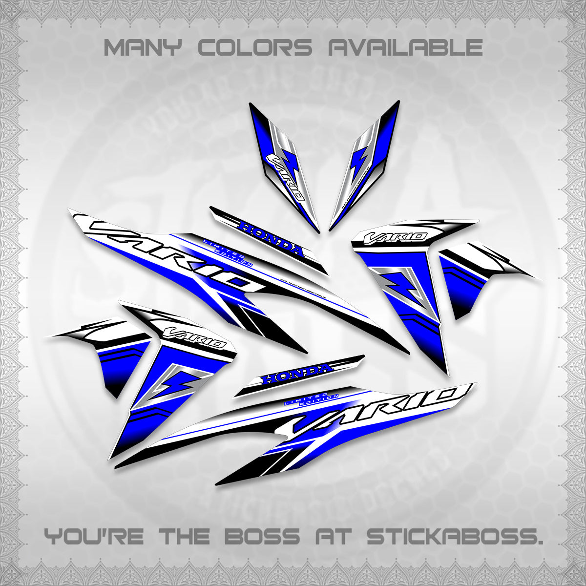 CLICK 125 V2 FOR WHITE VARIO DECALS (LIGHTNING DESIGN)STICKER DECALS By STICKABOSS (Copy) (Copy) (Copy) (Copy)