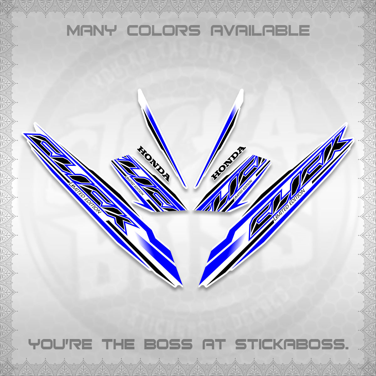CLICK 125 V3 INDO FOR WHITE DECALS (2024 SV 13-A2 STYLE) STICKER KITS By STICKABOSS