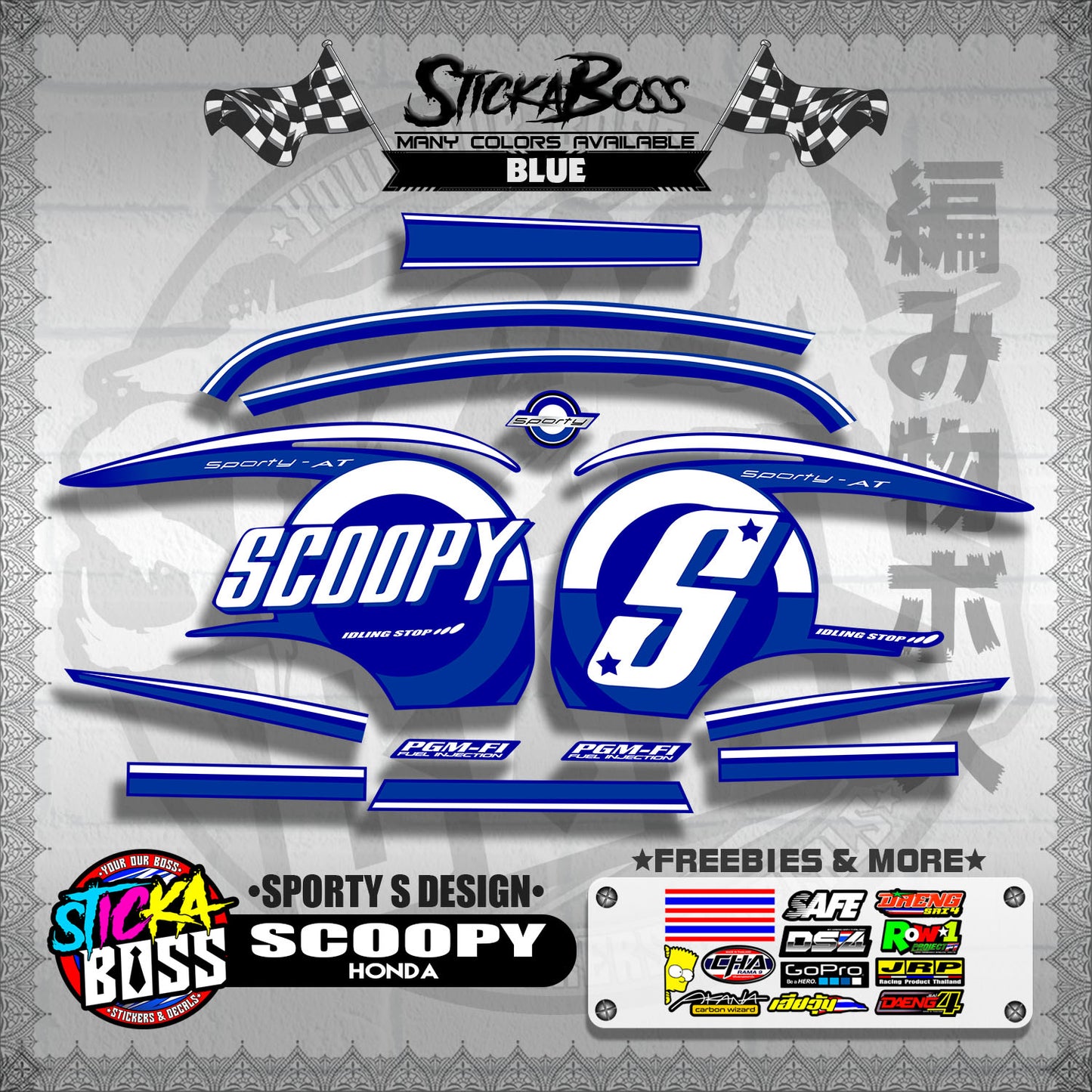 SCOOPY DECALS ( SPORTY S DESIGN )【WITH FREEBIES】