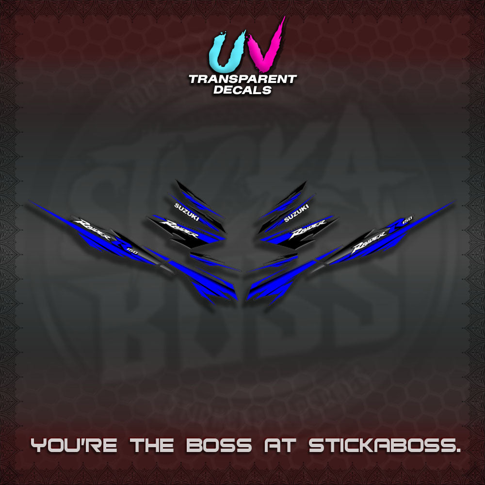 【PREMIUM UV PRINT】TRANSPARENT RAIDER 150 FI SATRIA  DECALS (MINIMALIST 0016 DESIGN)By STICKABOSS