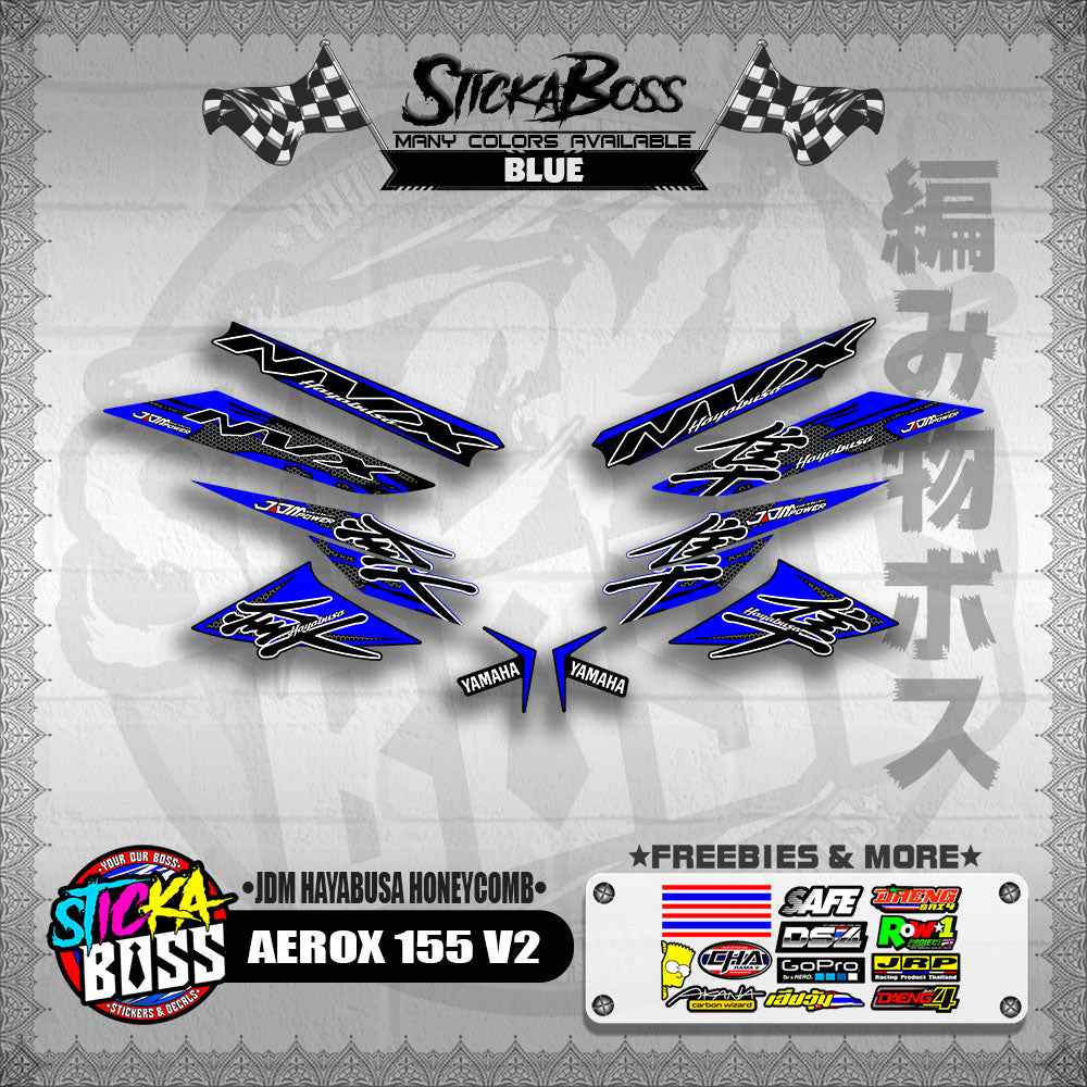 AEROX 155 V2 DECALS ( JDM HAYABUSA HONEYCOMB )【WITH FREEBIES】