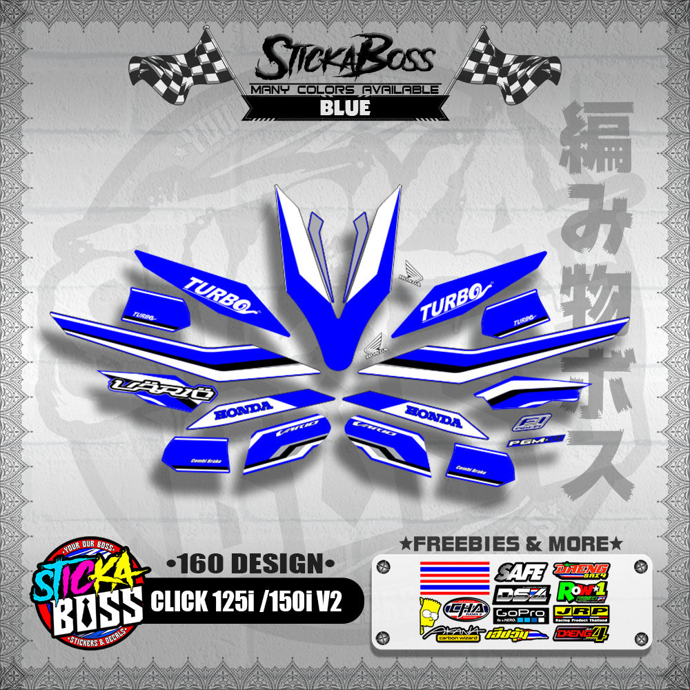 CLICK 125i / 150i V2 DECALS ( 160 DESIGN )【WITH FREEBIES】