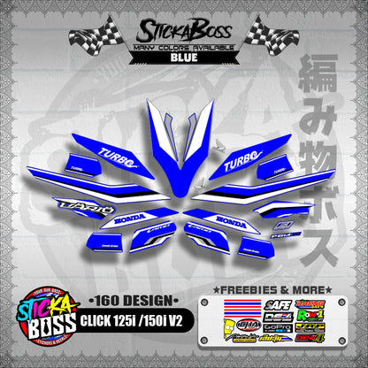 CLICK 125i / 150i V2 DECALS ( 160 DESIGN )【WITH FREEBIES】