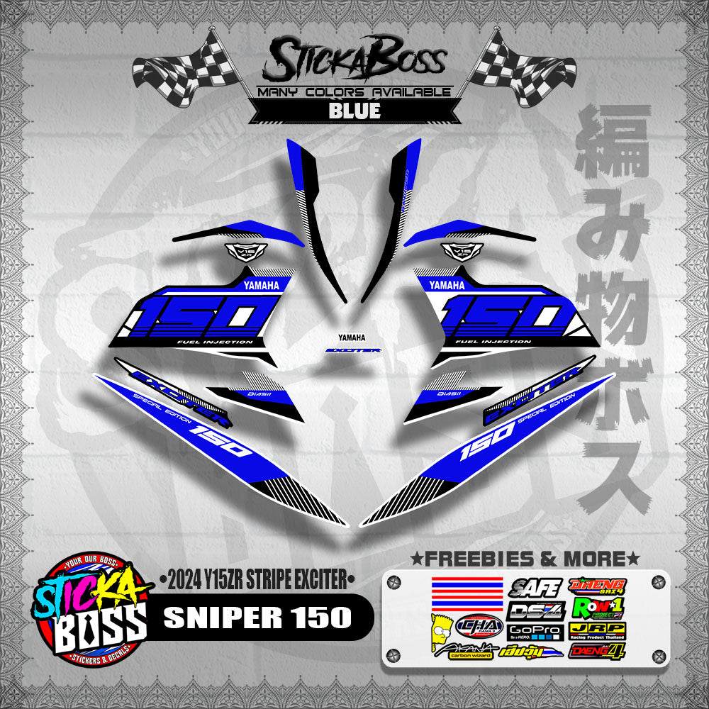 SNIPER 150 DECALS ( 2024 Y15ZR STRIPE EXCITER )【WITH FREEBIES】