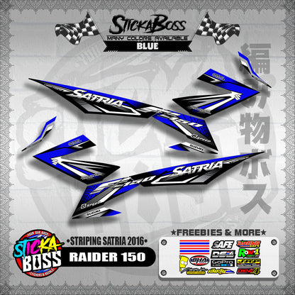 RAIDER 150 DECALS ( STRIPING SATRIA 2016 ) [ PREMIUM GLOSSY LAMINATED ]【WITH FREEBIES】