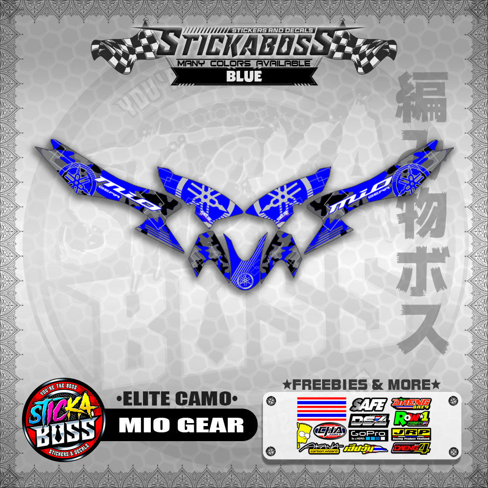 MIO GEAR STICKER DECALS ( ELITE CAMO )【WITH FREEBIES】