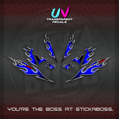 CLICK 125 V4 UV TRANSPARENT VARIO DECALS (2026 MOTIF FLAME 1 TONE)STICKER DECALS By STICKABOSS
