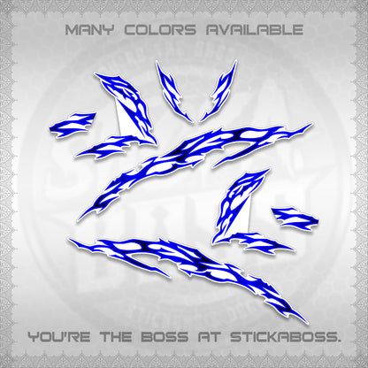 CLICK 125 V3 FOR WHITE DECALS (2026 TRIBAL LIGHTNING DESIGN) STICKER KITS BY STICKABOSS