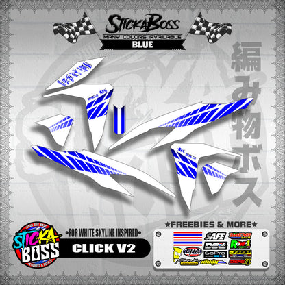 CLICK V2 DECALS ( FOR WHITE SKYLINE INSPIRED )【WITH FREEBIES】