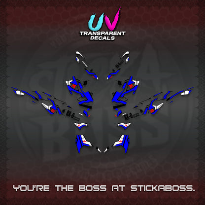 CLICK V3 VARIO UV TRANSPARENT DECALS (UNICORN GUNDAM DESIGN) STICKER DECALS By STICKABOSS
