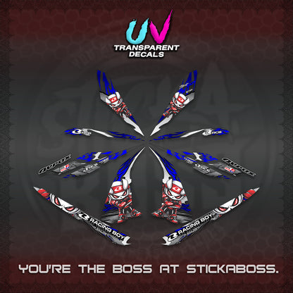 AEROX 155 V1 UV TRANSPARENT DECALS (2026 NEW RCB 2.0 DESIGN) STICKER KITS BY STICKABOSS