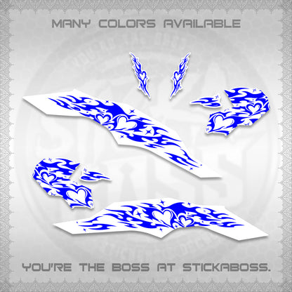 CLICK 125 V3 FOR WHITE DECALS (2026 TRIBAL HEART DESIGN) STICKER KITS BY STICKABOSS