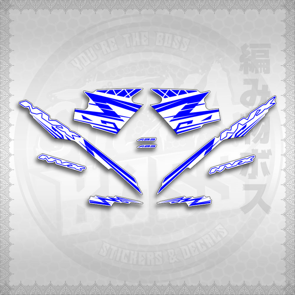 STICKER DECALS for AEROX V3 ALPHA TURBO INDO FOR WHITE (AV314ARV9SE) By STICKABOSS (SOFIE LAMINATED WATERPROOF)