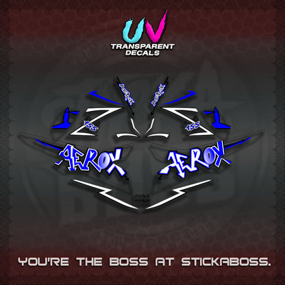 【PREMIUM UV PRINT】AEROX 155 V2 DECALS TRANSPARENT (STRIPING GRAFITY MOTIF) STICKER DECALS By STICKAB