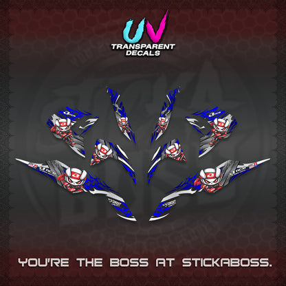 CLICK 125 V3 UV TRANSPARENT DECALS (2026 NEW RCB 2.0 DESIGN) STICKER KITS BY STICKABOSS