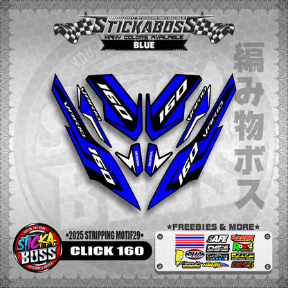 CLICK 160 STICKER DECALS ( 2025 STRIPPING MOTIF29 )【WITH FREEBIES】